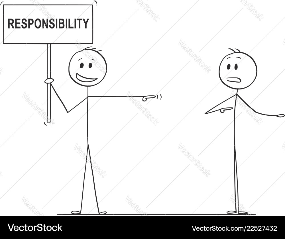 Man Blaming Another - Responsibility Concept vector image