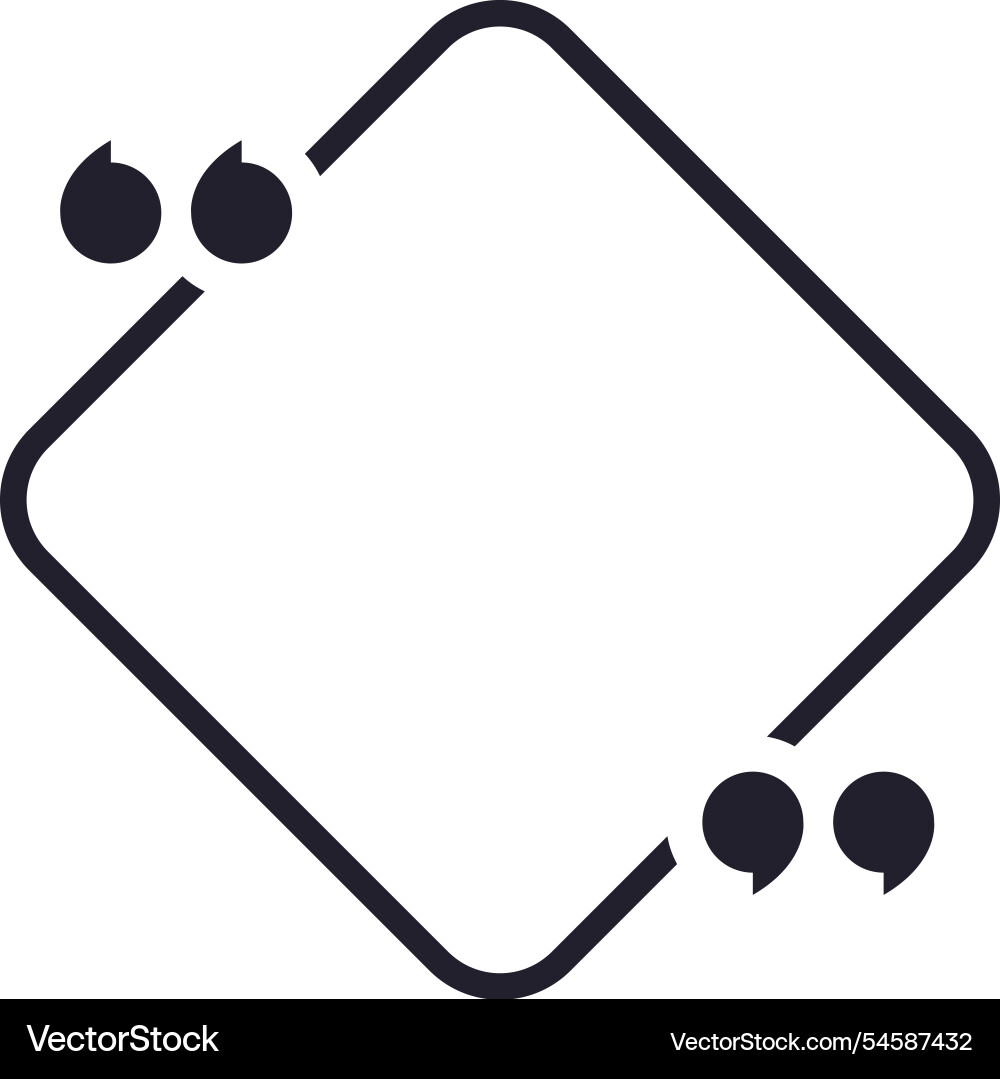 Minimalist rotated square quote frame Vector Image