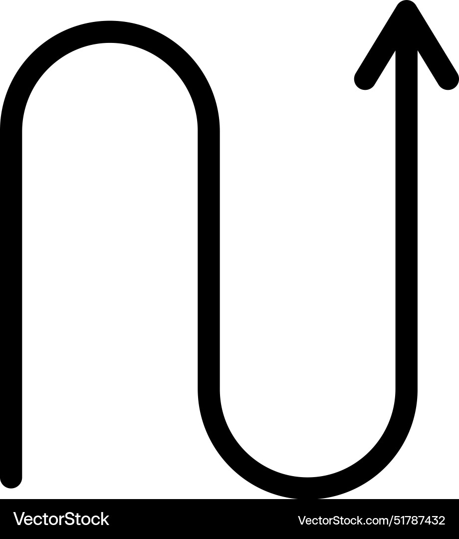 S-shaped arrow icon in linear style Royalty Free Vector