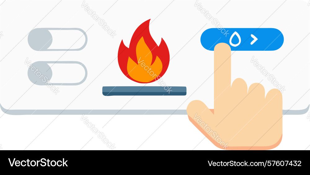 User interface for fire control settings design vector image