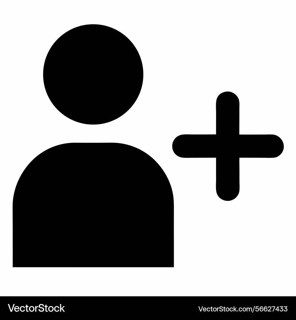 Adding a new user icon symbol represents addition vector image