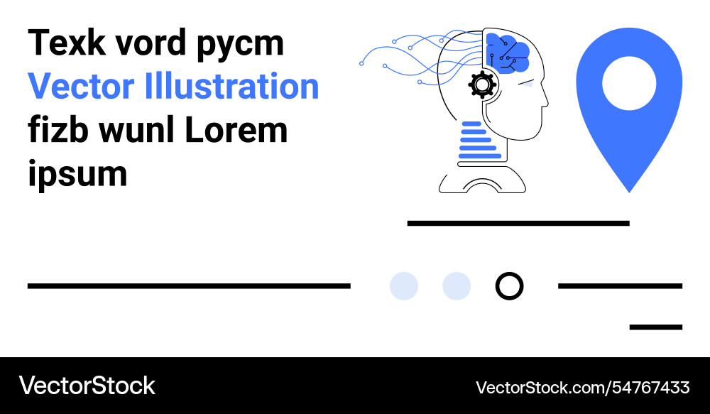Ai technology and location pin with brain Ai technology and location pin with brain vector image