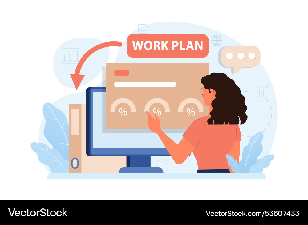 Hybrid work characters with a flexible schedule Hybrid work characters with a flexible schedule vector image