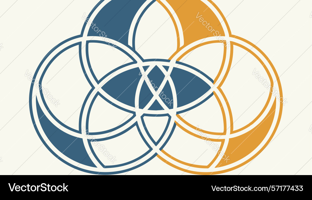 Interlocking geometric circles pattern intricate Interlocking geometric circles pattern intricate vector image