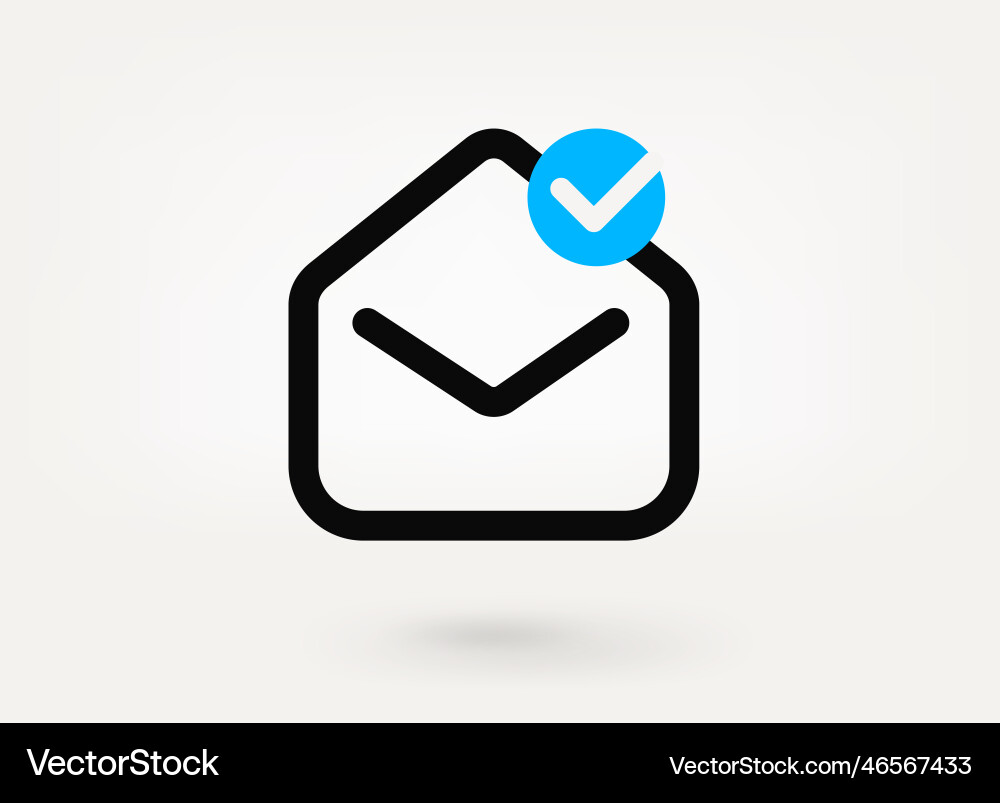 Mail pictogram with approve check mark linear Vector Image