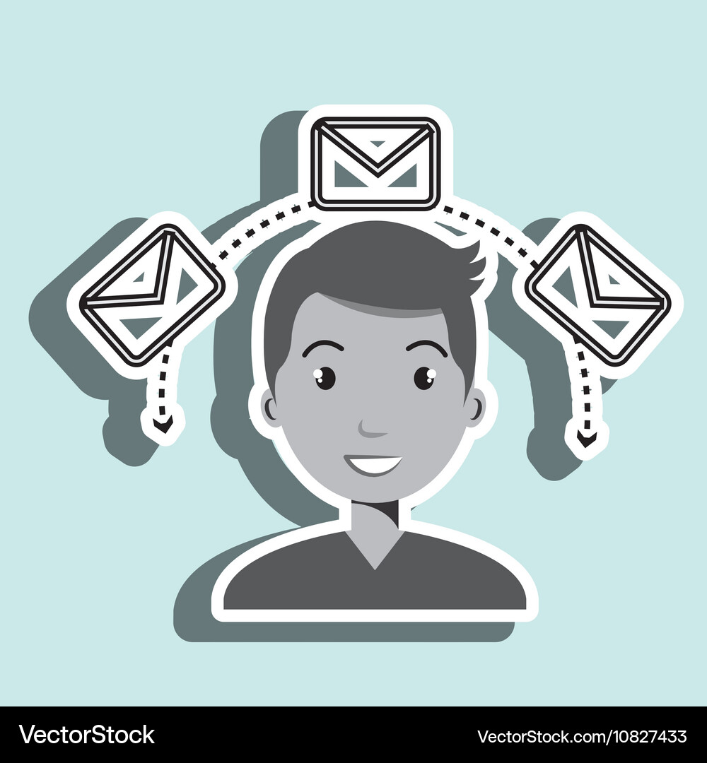 Man message email card Vector Image