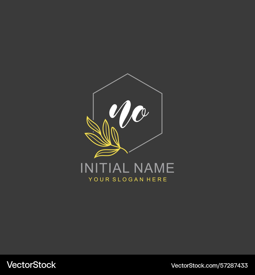 No initial logo templates with botanical elements Vector Image