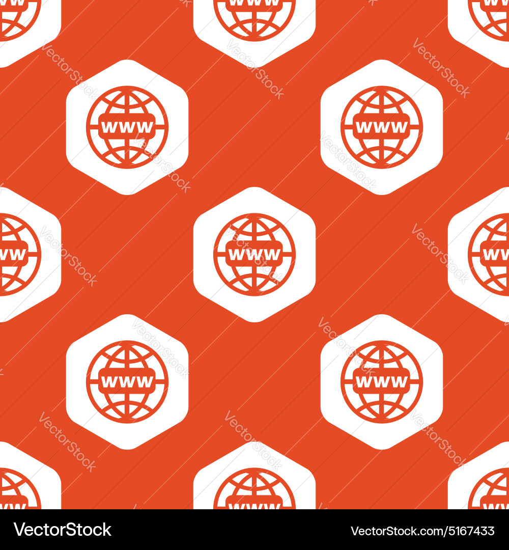 Orange hexagon global network pattern Vector Image