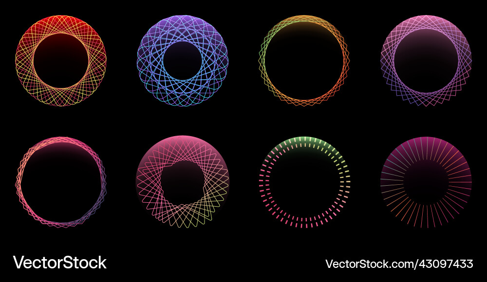 Spirograph Circle Patterns vector image