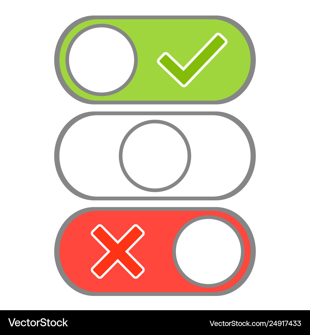Toggle button switch off or turn modern selector Toggle button switch off or turn modern selector vector image