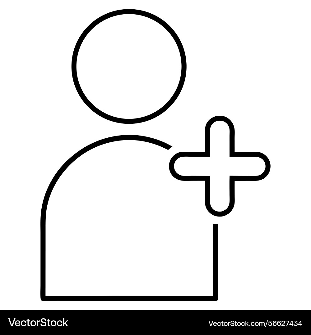 Add user icon representing connection vector image