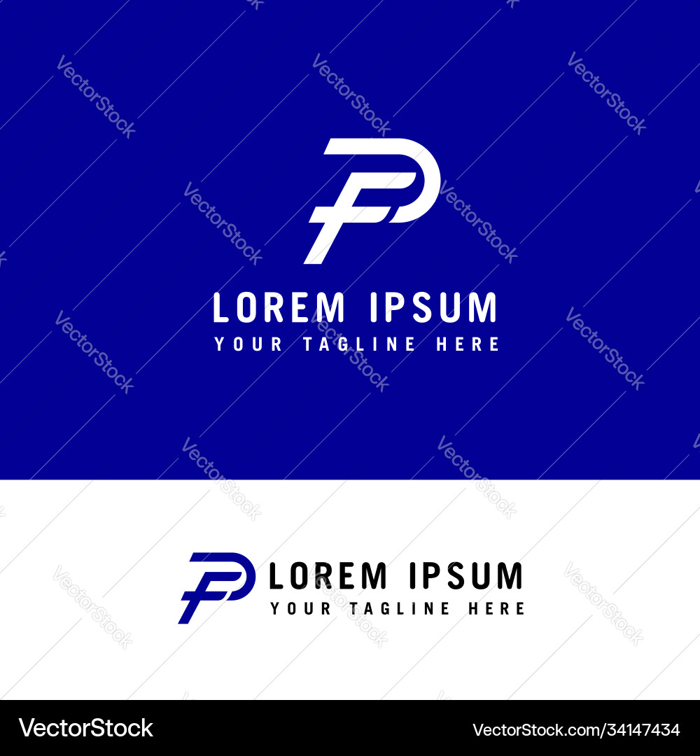 Buchstaben fp pf logo f und p monogram line style Buchstaben fp pf logo f und p monogram line style vektorbild