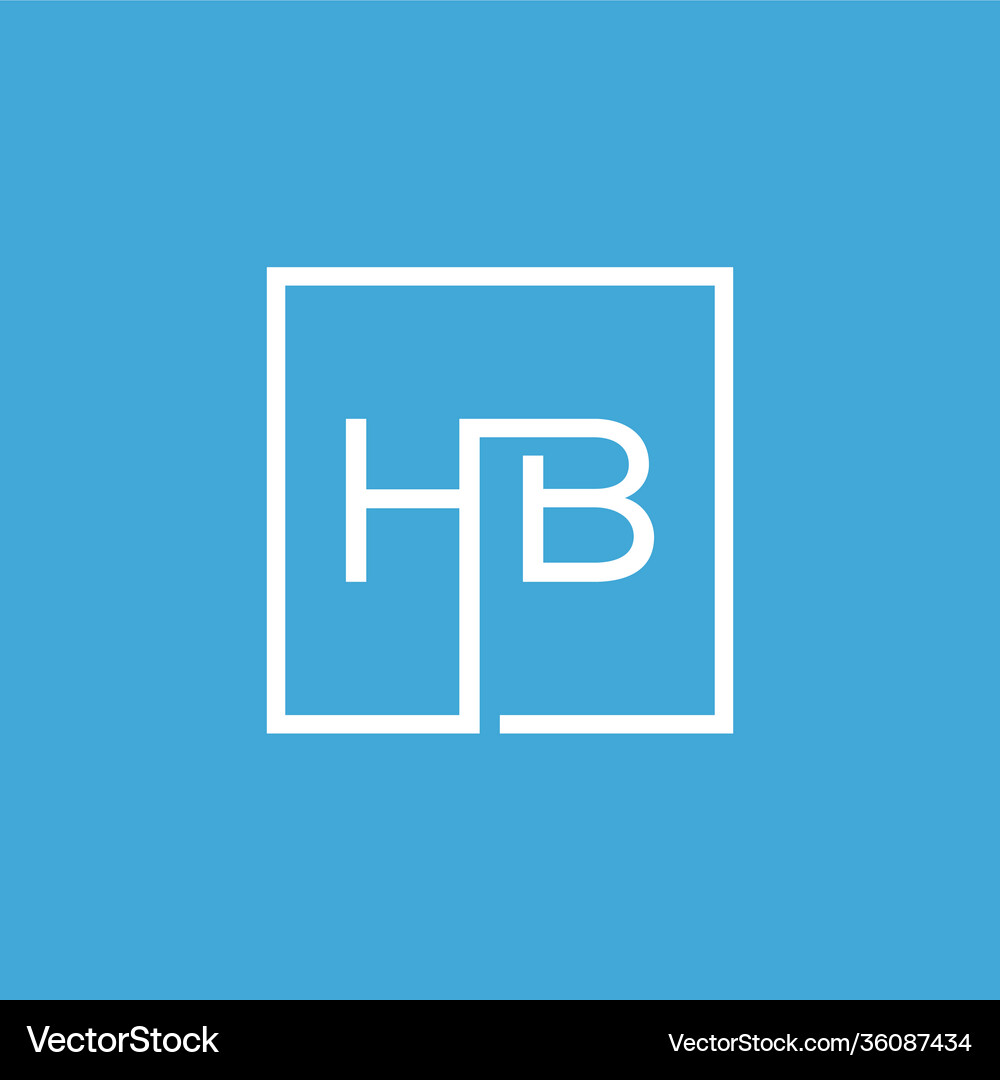 Creative initial letter hb square logo design – Royalty-Free Vector ...