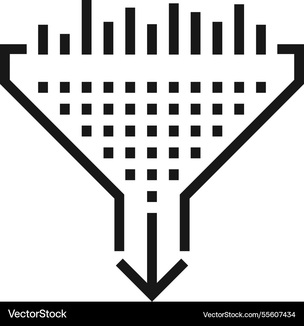 Data filtering flat line web icon concept Data filtering flat line web icon concept vector image