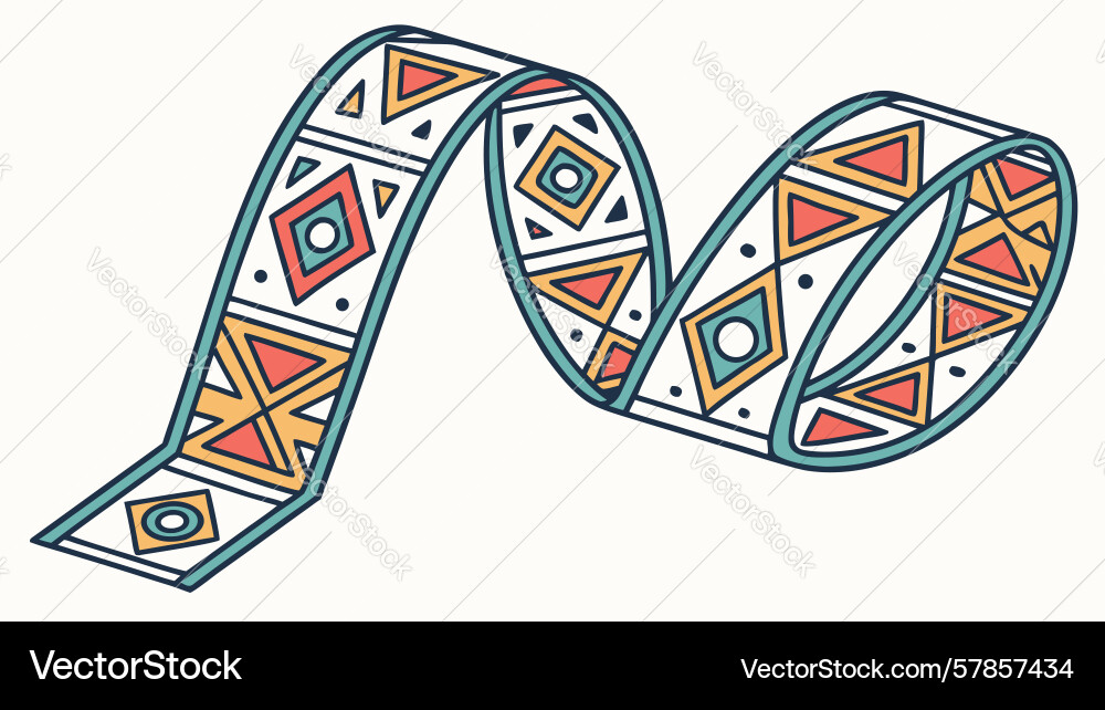 Decorative ribbon with vibrant abstract patterns Vector Image