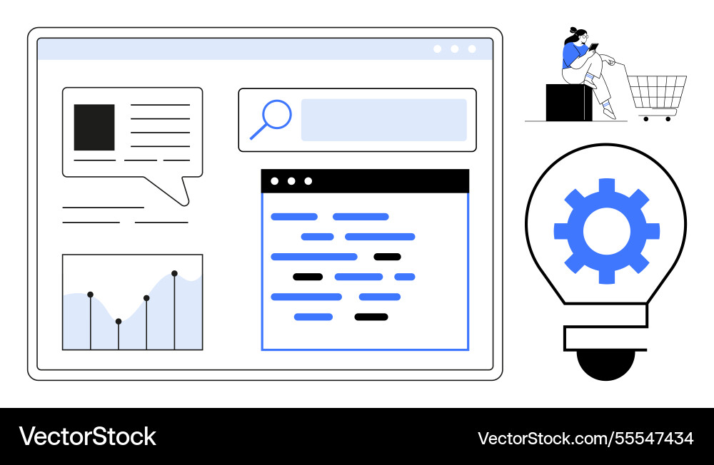 Digital innovation and strategy analytics web Digital innovation and strategy analytics web vector image