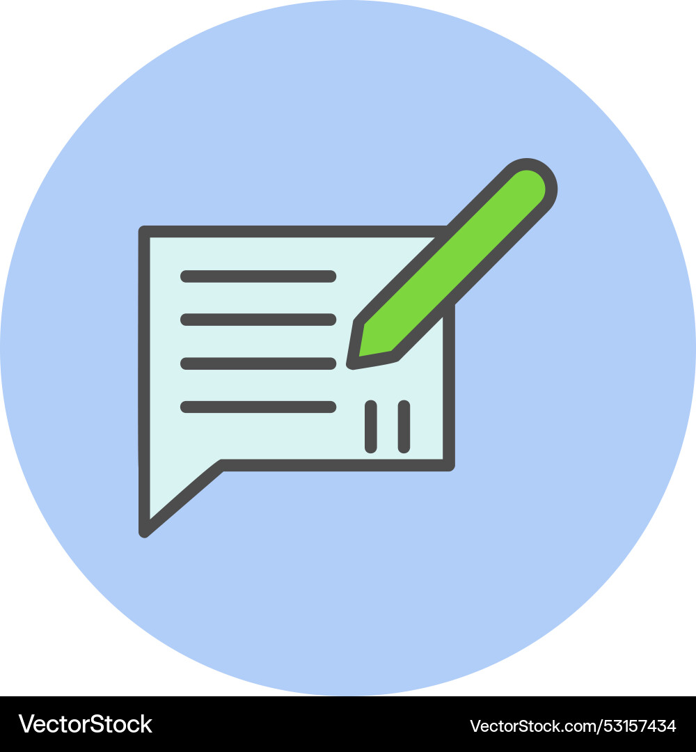 Feed back line filled circle icon Vector Image