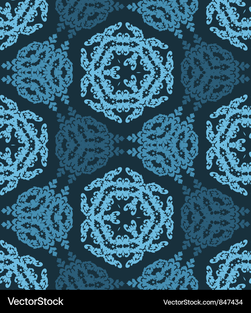 Intricate Floral Scroll Pattern Vector Image