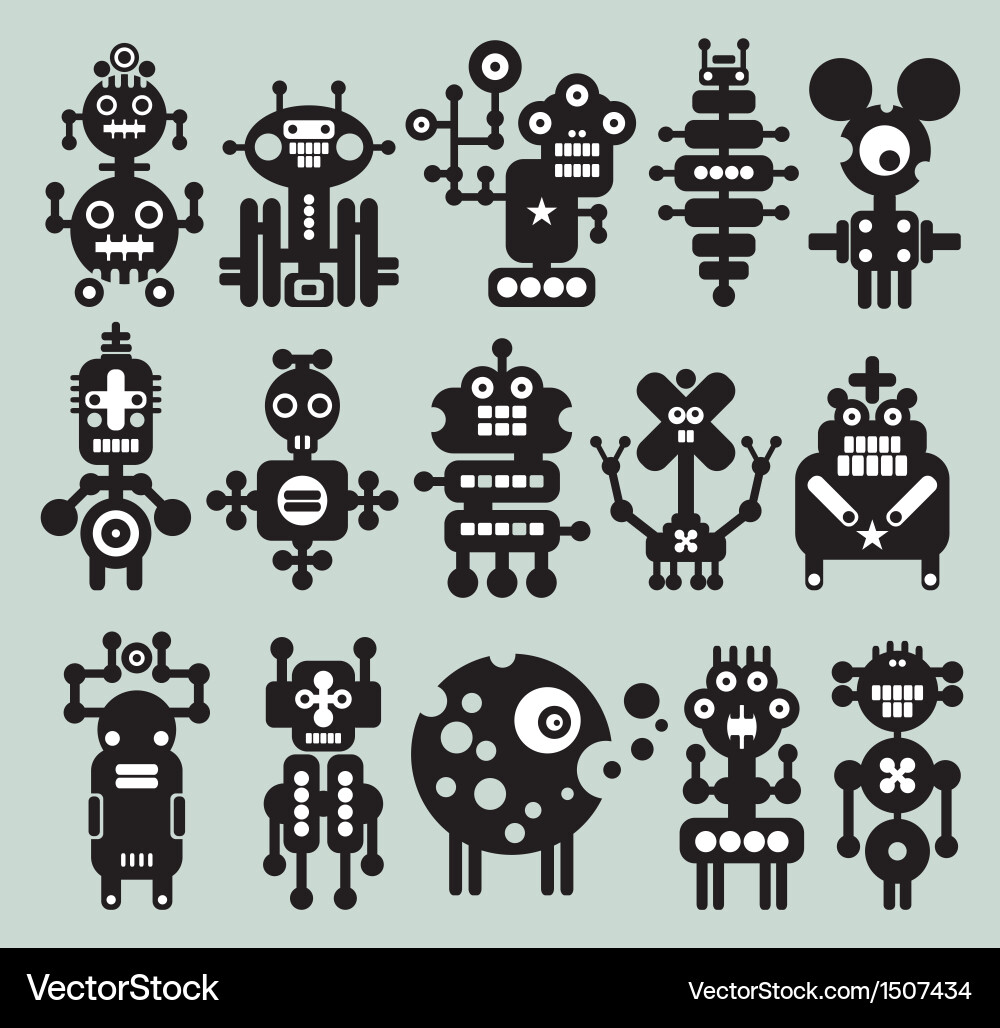 Monsters and robots collection 20 Vector Image
