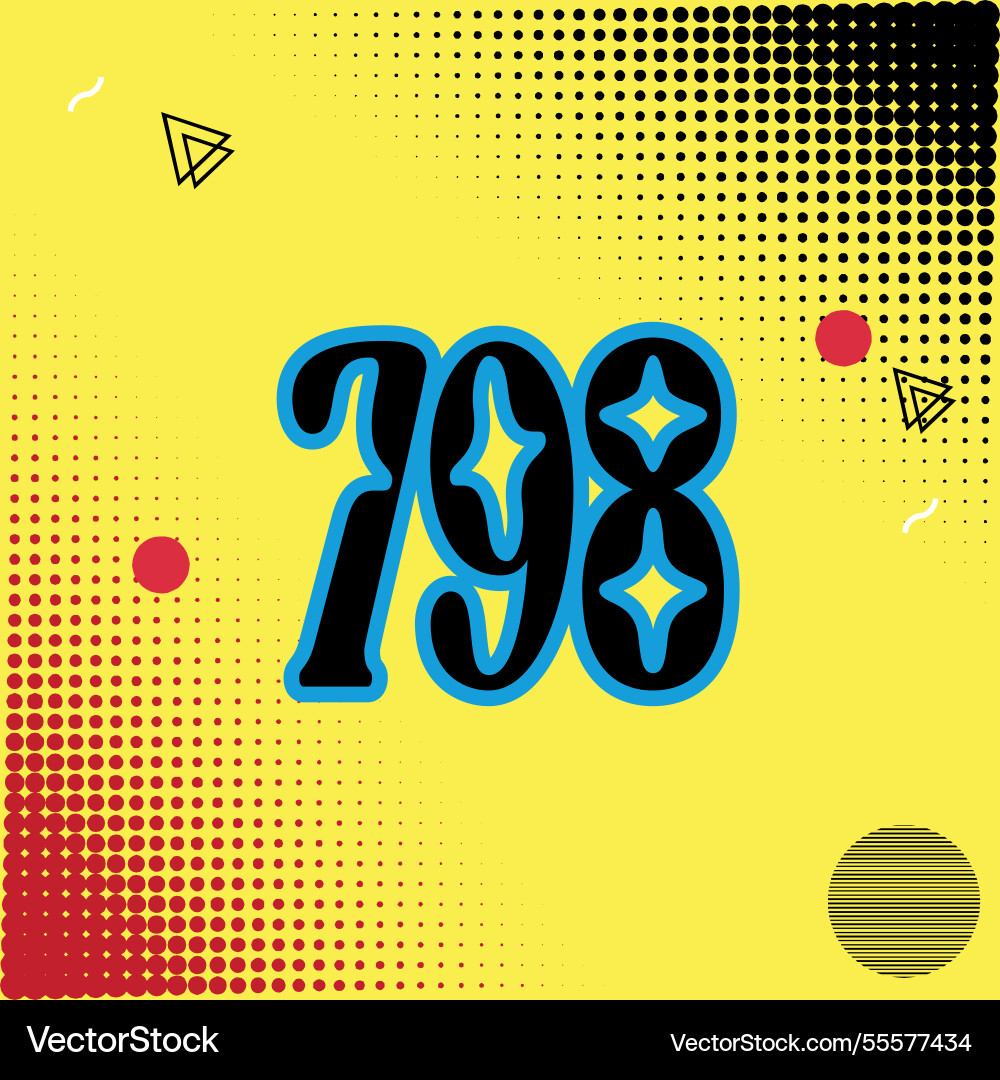 Number font design with decorative dots Vector Image