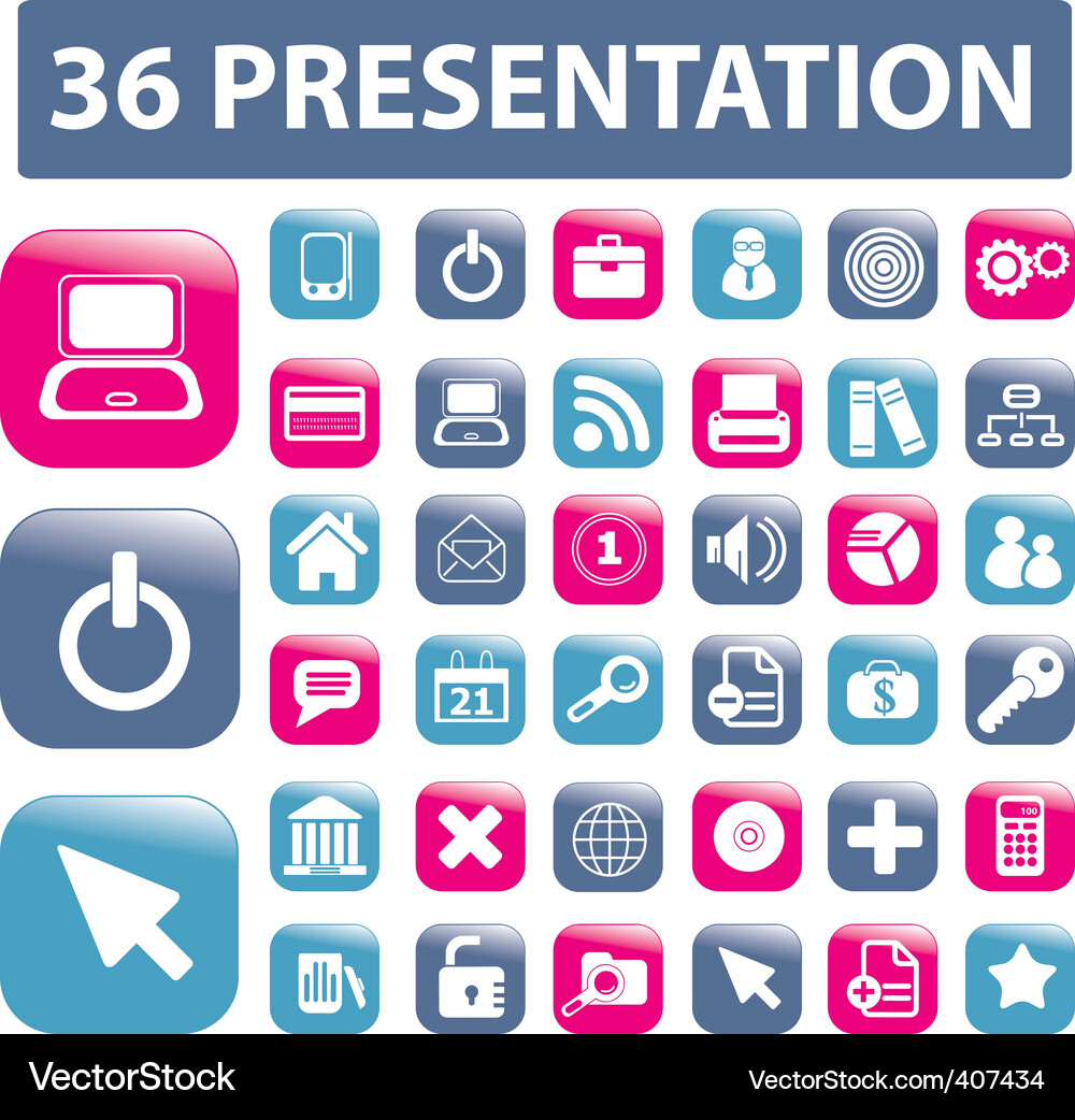 Presentation buttons Vector Image