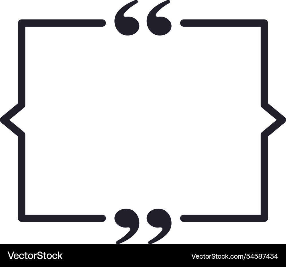 Rectangular speech bubble with quotation marks Rectangular speech bubble with quotation marks vector image