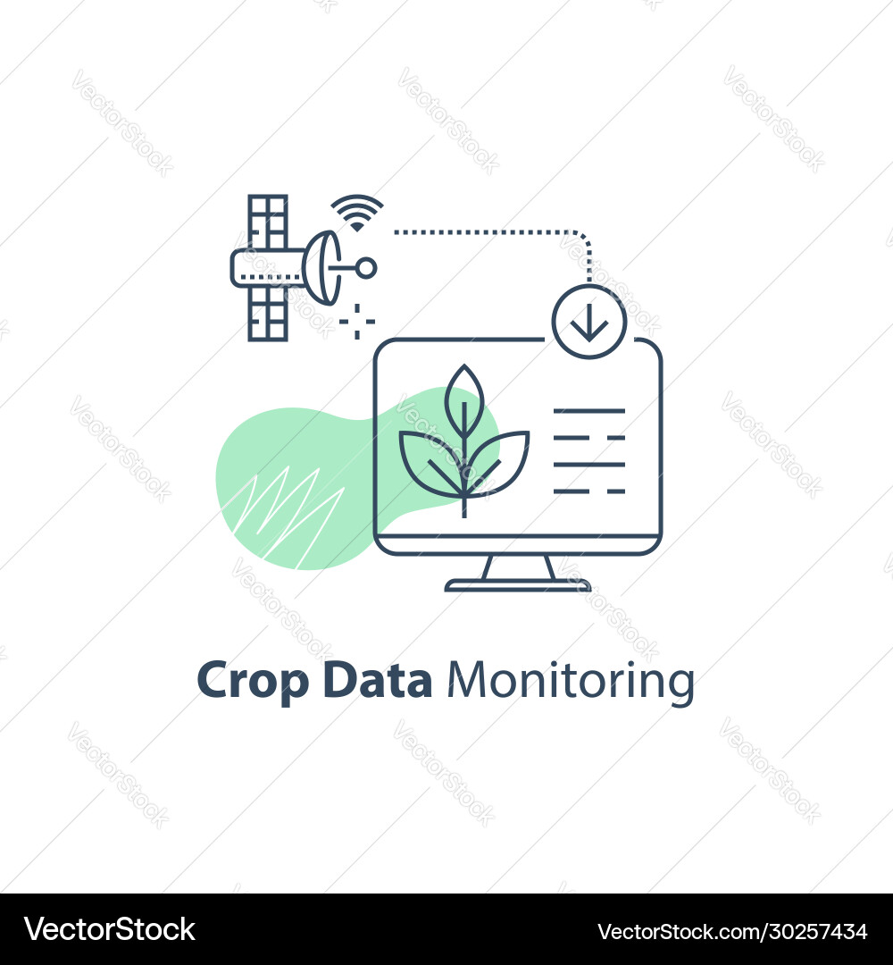 Satellite crop monitoring smart automation system vector image