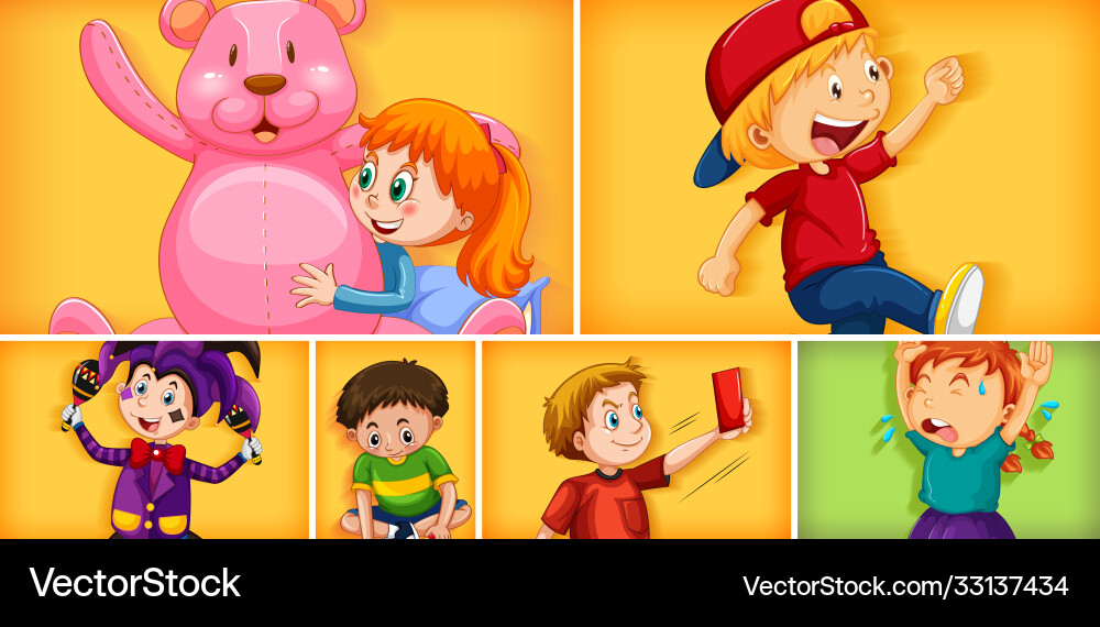 Set different kid characters Set different kid characters vector image