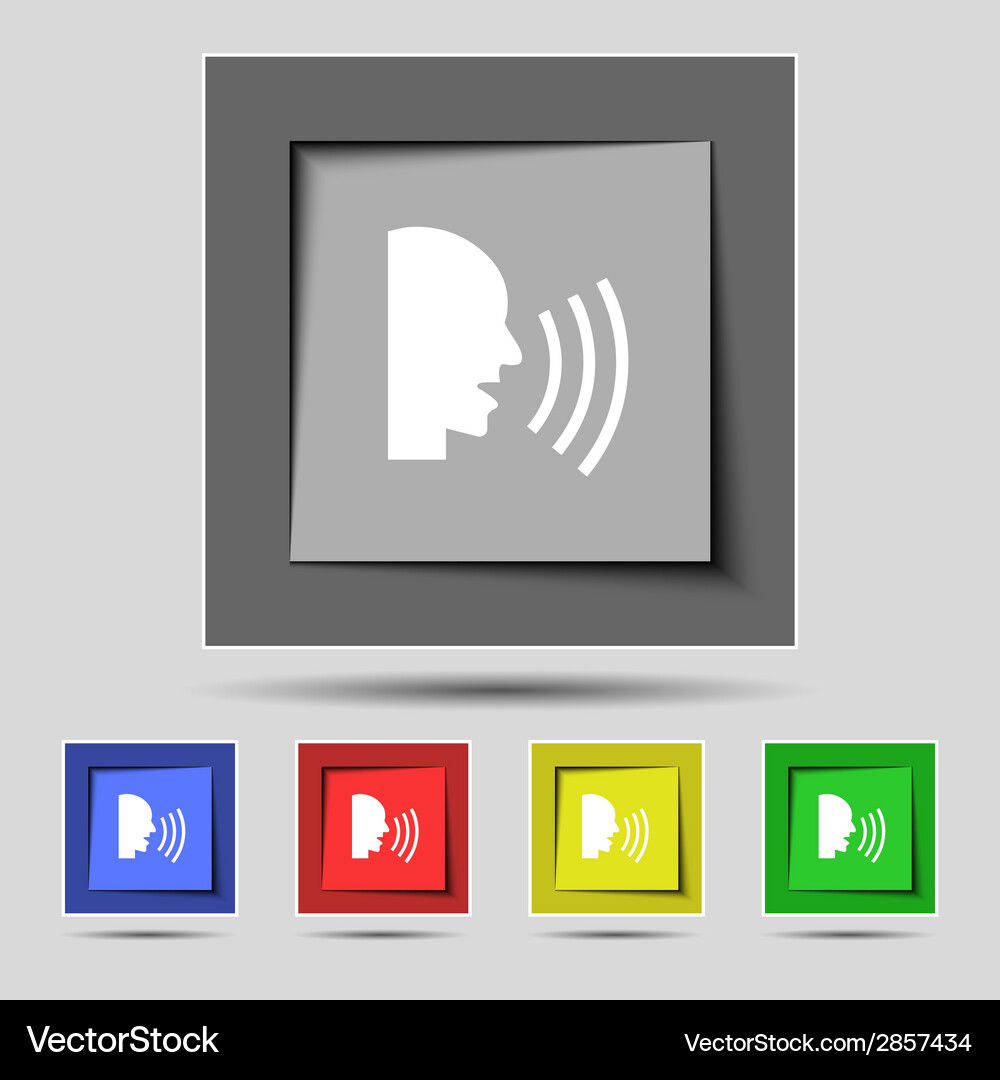 Talking flat modern web icon set colour button Vector Image