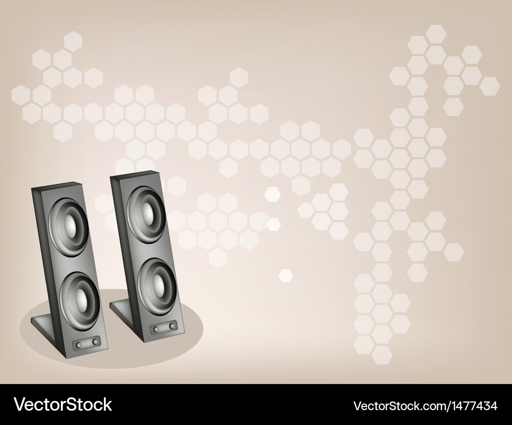 Two computer speaker background Vector Image