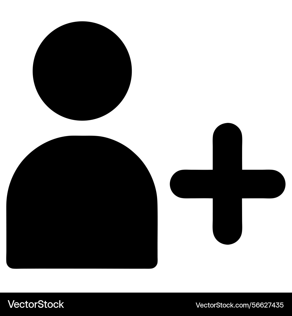 Adding a new user concept with black silhouette Vector Image