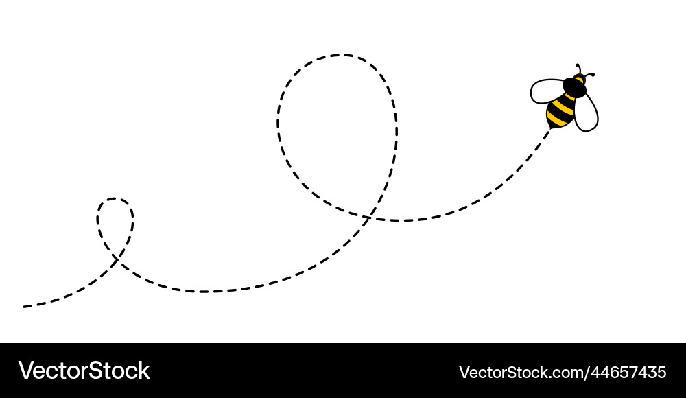 Bee on Dotted Path Vector Image