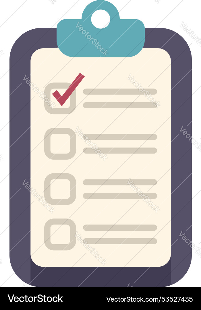 Clipboard showing check marks representing Clipboard showing check marks representing vector image