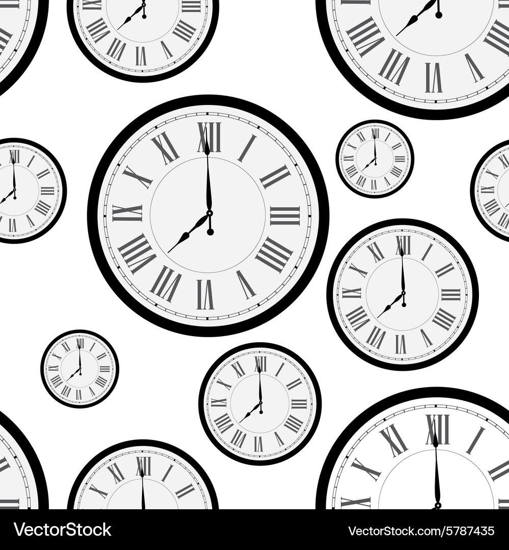 Clock Pattern - Seamless Vector Image