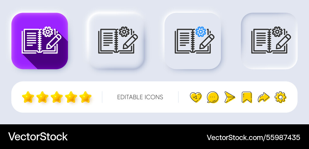 Engineering documentation line icon technical Engineering documentation line icon technical vector image