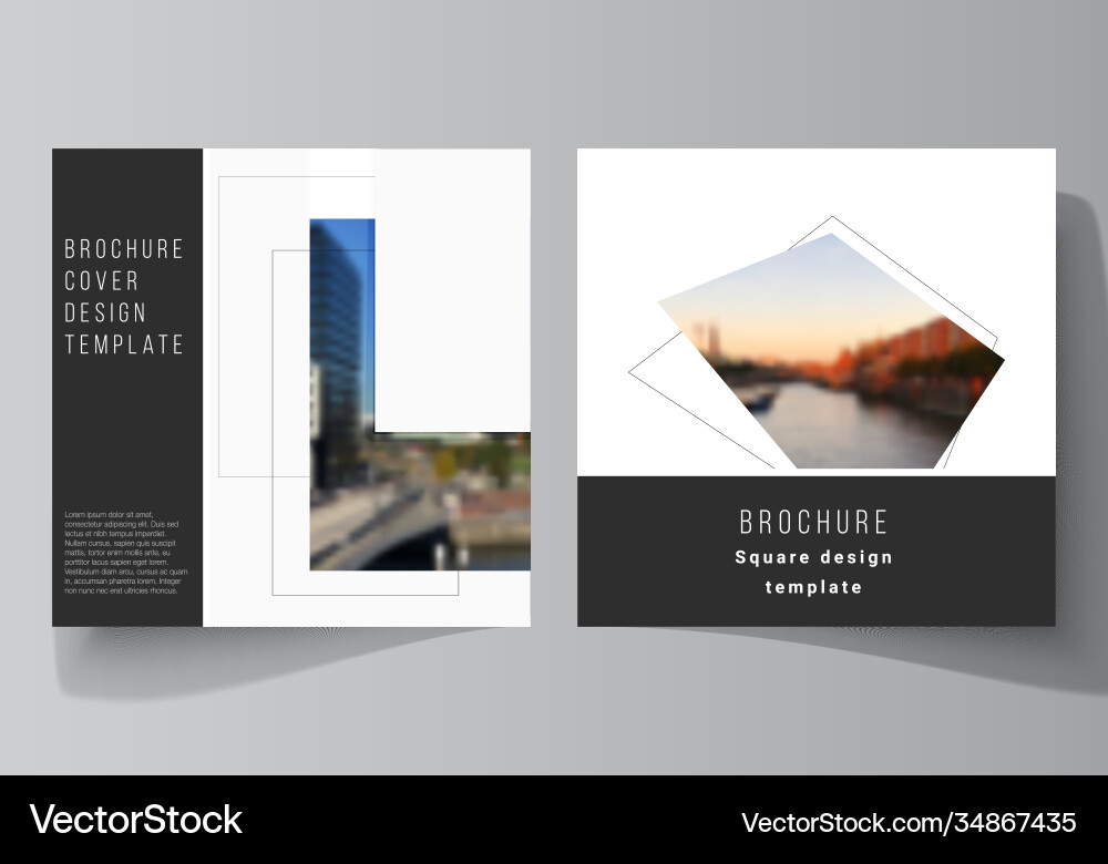 Layout two square format covers design Layout two square format covers design vector image