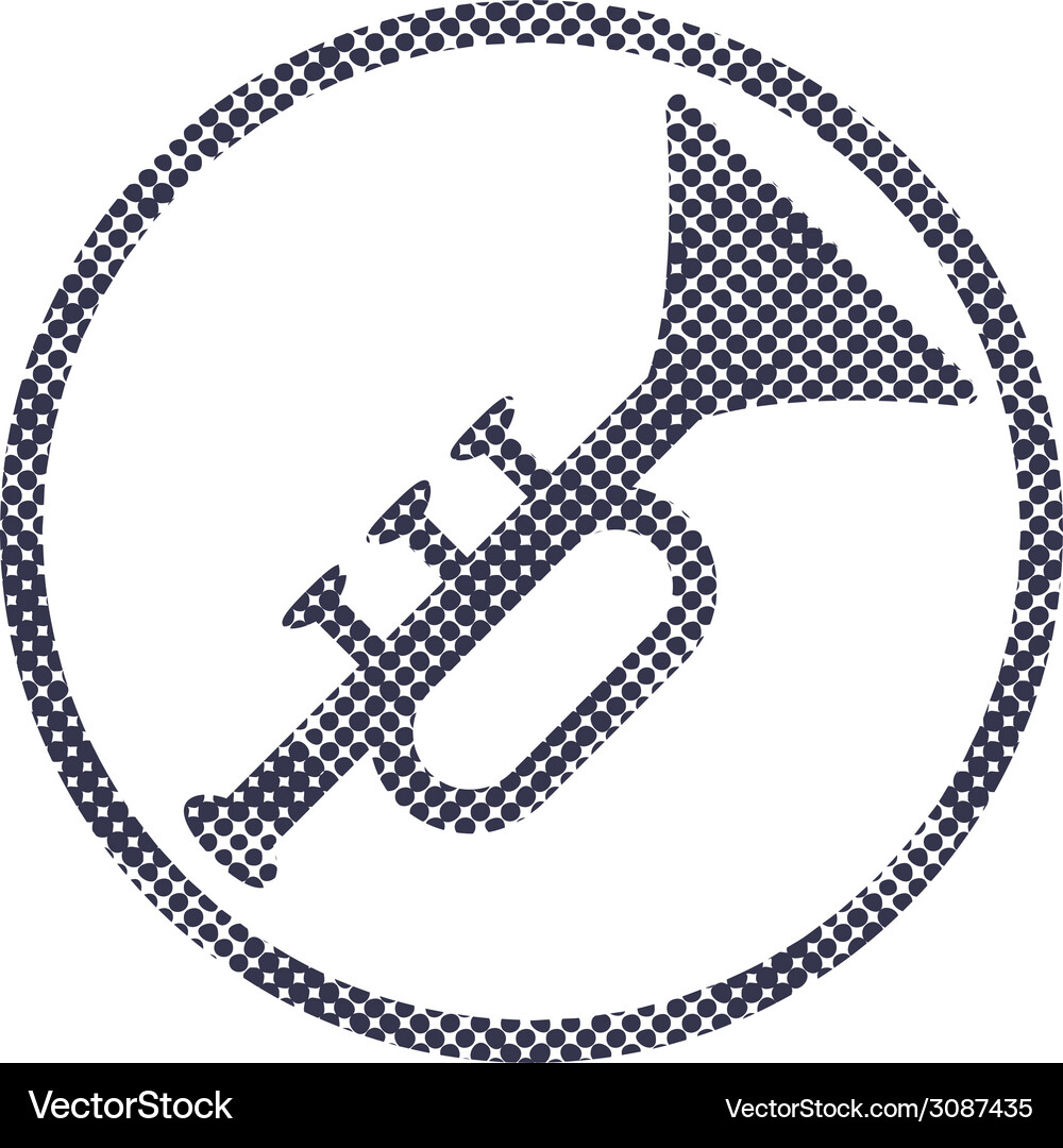 Music pipe icon with halftone dots print texture Vector Image