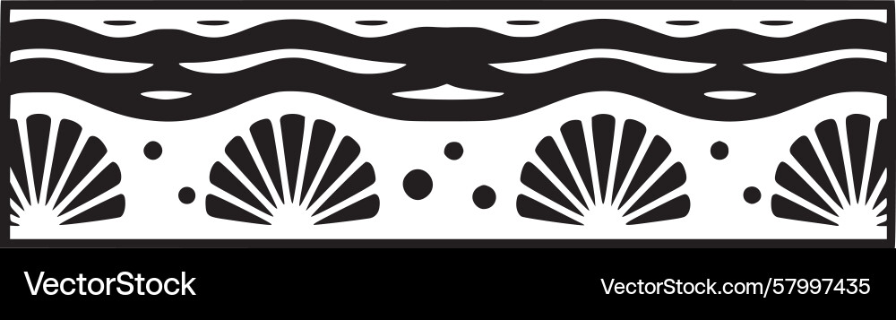 Ocean Wave Shell Border Vector Image