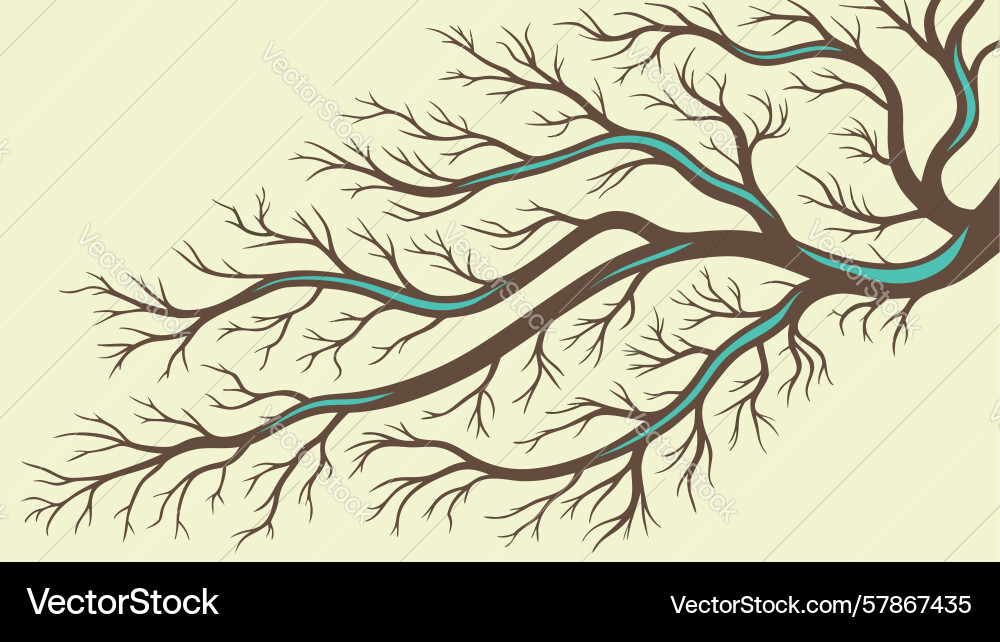 Organic tree branch network design generative ai Vector Image