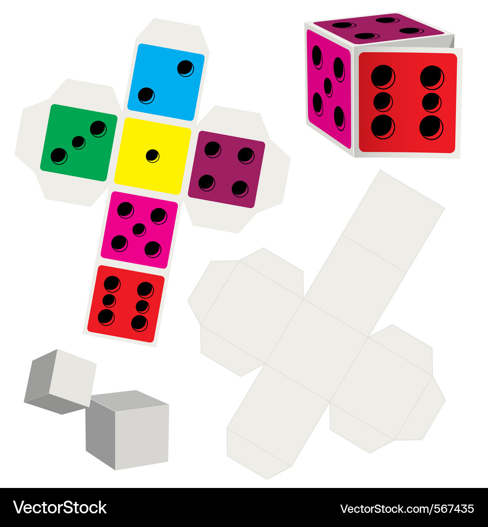 Paper Dice Set Vector Image
