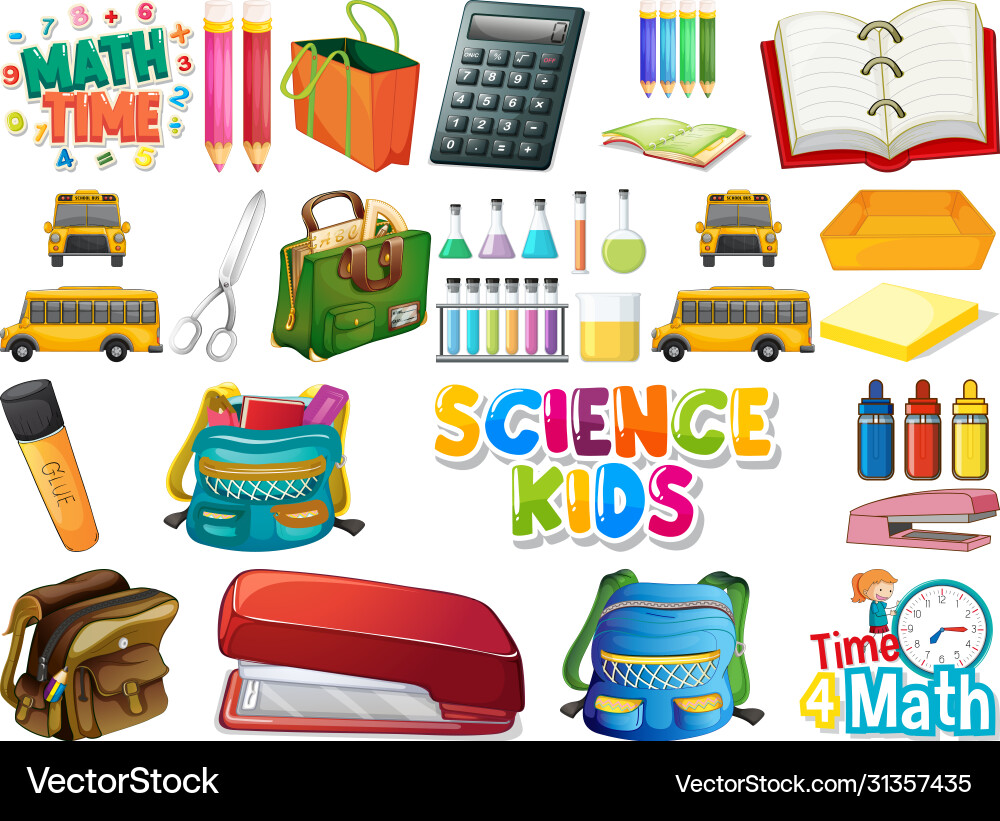 Set school objects Set school objects vector image