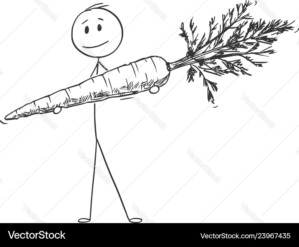 Smiling Man with Large Carrot vector image