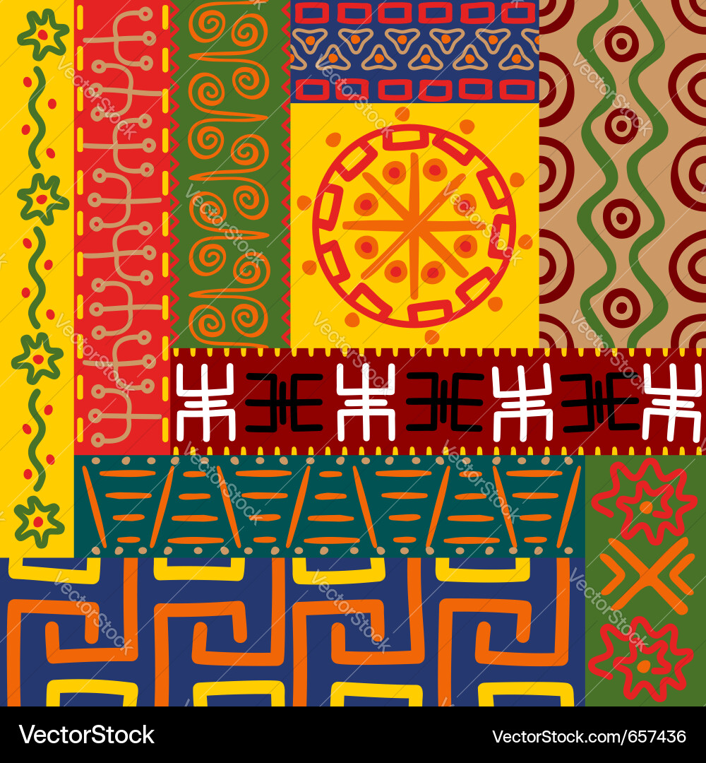 Abstract ethnic patterns vector image