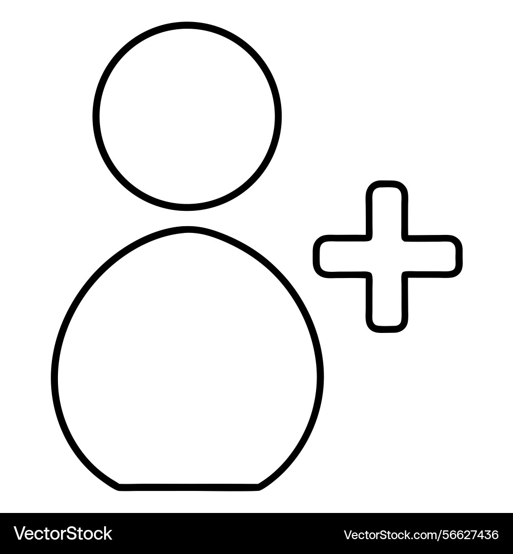 Adding a person icon plus symbol depicting social Vector Image
