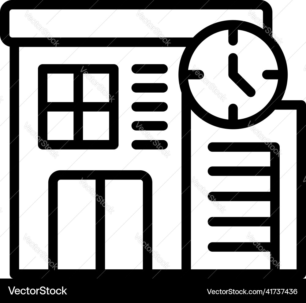 Building self isolation icon outline home Vector Image