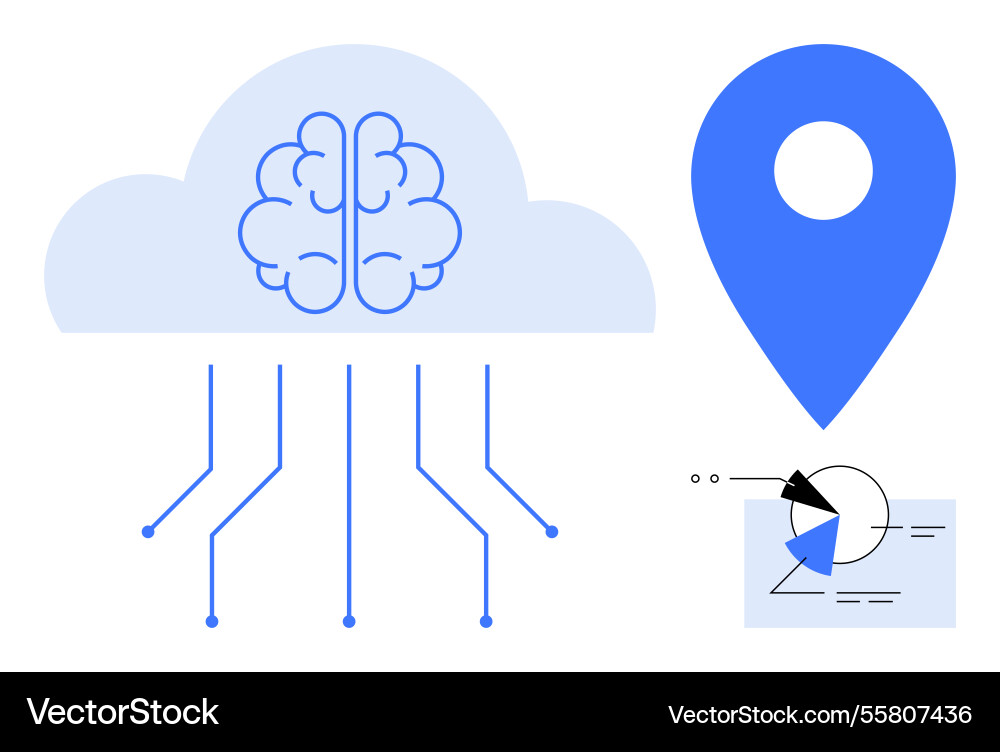 Cloud computing with artificial intelligence Cloud computing with artificial intelligence vector image