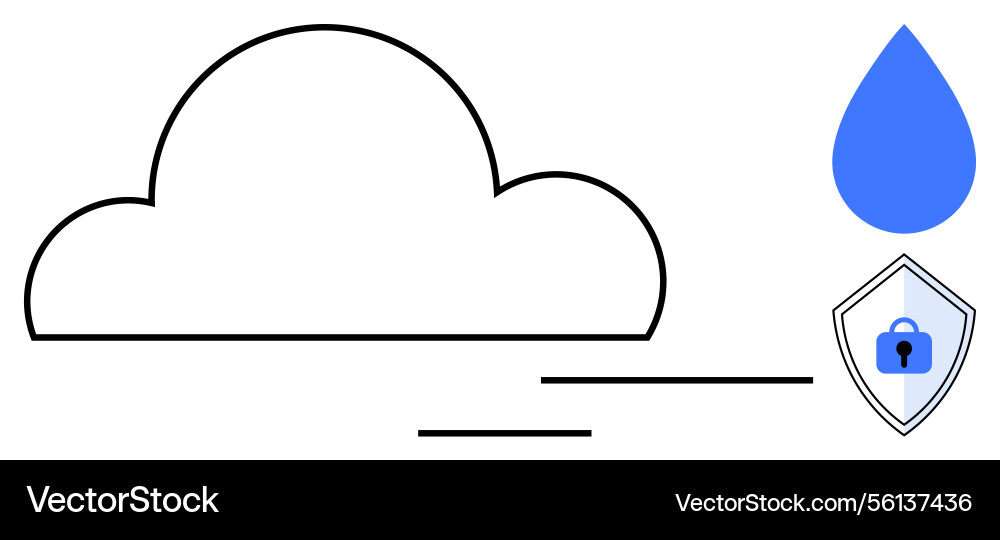 Cloud computing with secure data storage vector image