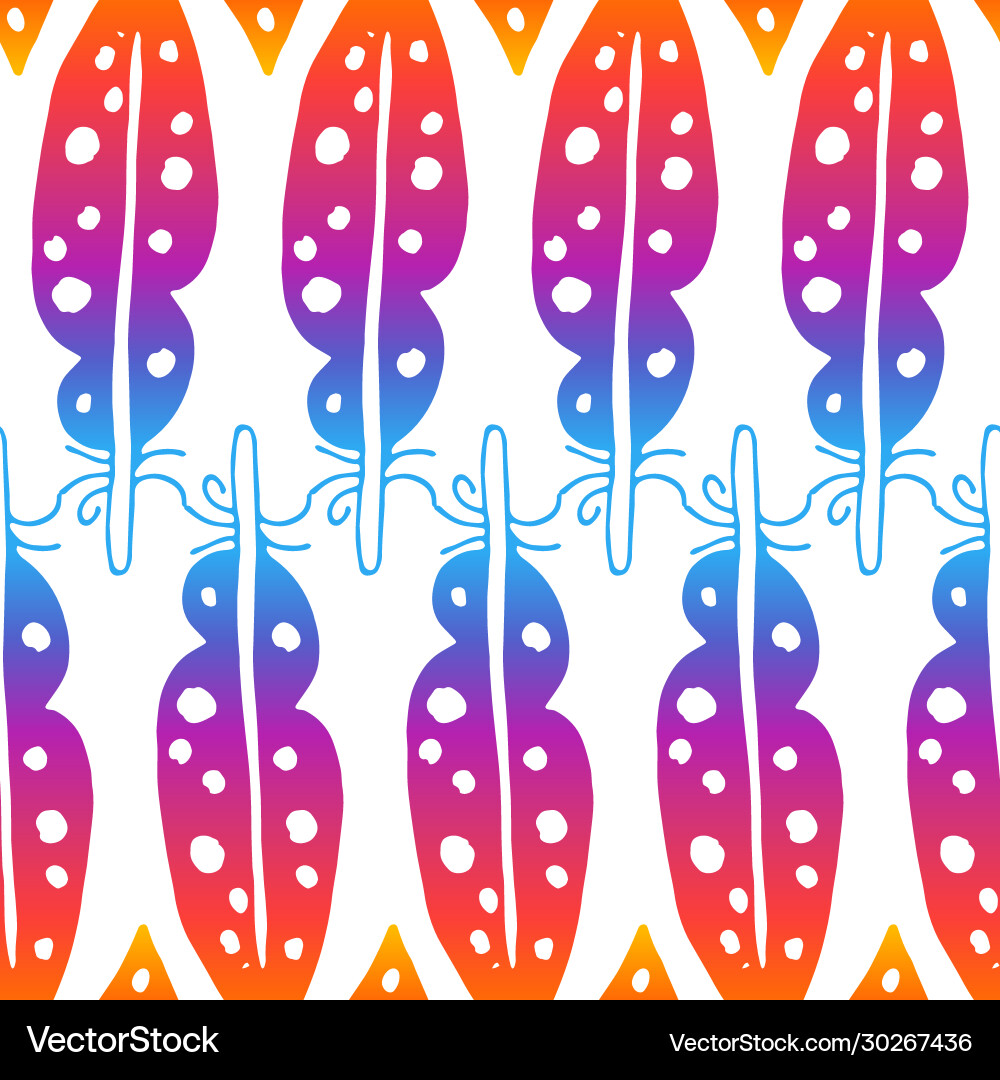 Colorful feathers seamless pattern Vector Image
