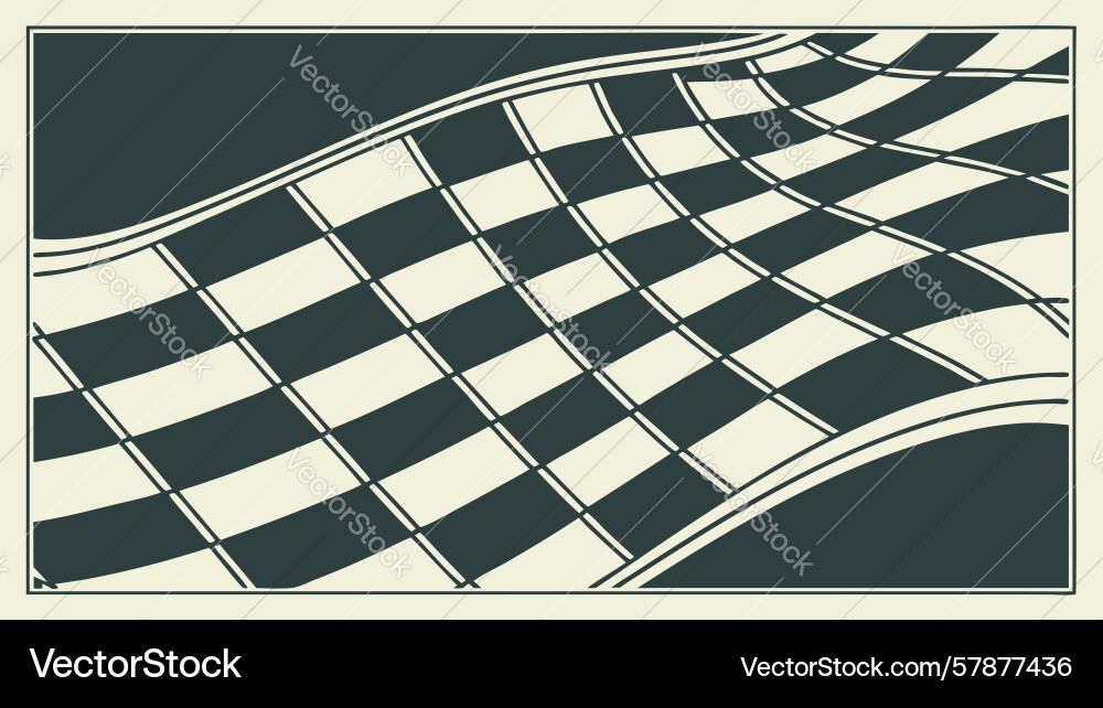 Dynamic wavy chessboard pattern background design vector image