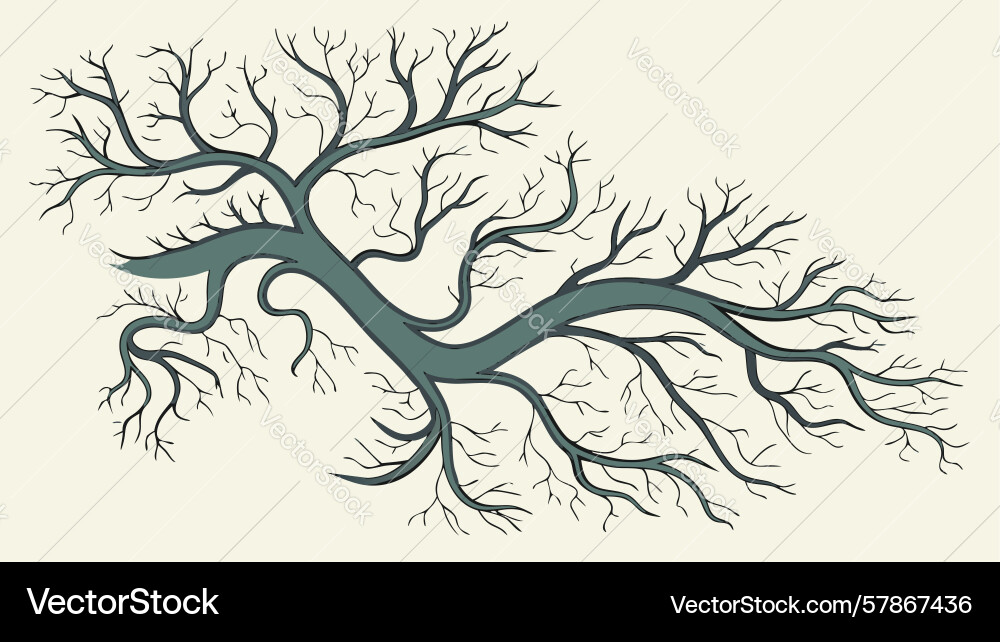 Dynamische Baum Zweig Design generative ai Vektorbild